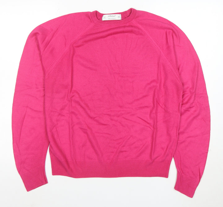 Marks and Spencer Women’s Pink Acrylic Crew Neck Jumper Size 16
