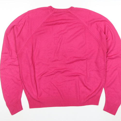 Marks and Spencer Women’s Pink Acrylic Crew Neck Jumper Size 16