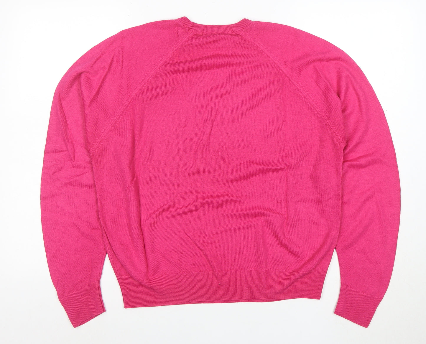 Marks and Spencer Women’s Pink Acrylic Crew Neck Jumper Size 16