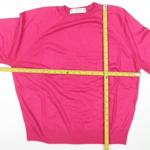 Marks and Spencer Women’s Pink Acrylic Crew Neck Jumper Size 16