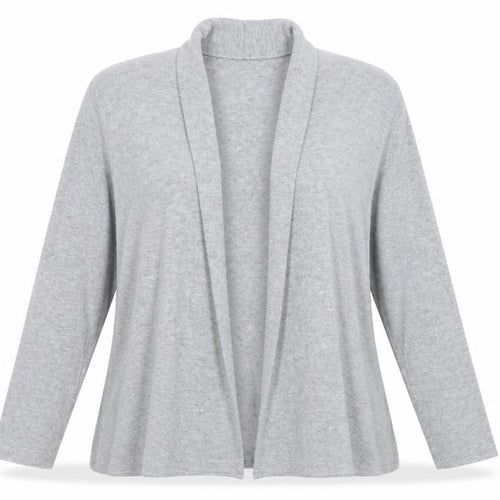 John Lewis Womens Grey Long Sleeve Open Knit Cardigan Size 12