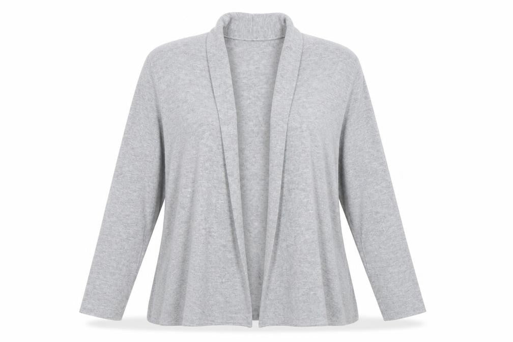 John Lewis Womens Grey Long Sleeve Open Knit Cardigan Size 12
