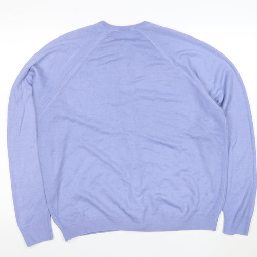 Jonelle Women's Blue Acrylic Crew Neck Cardigan Size 18
