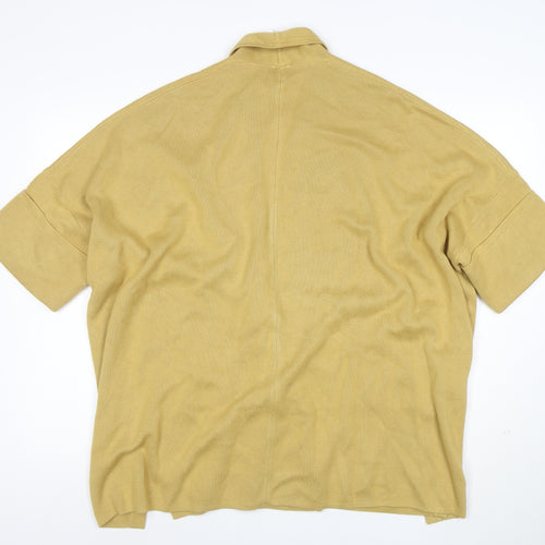 Marla Wynne Women's Beige Short Sleeve Open Cardigan XS