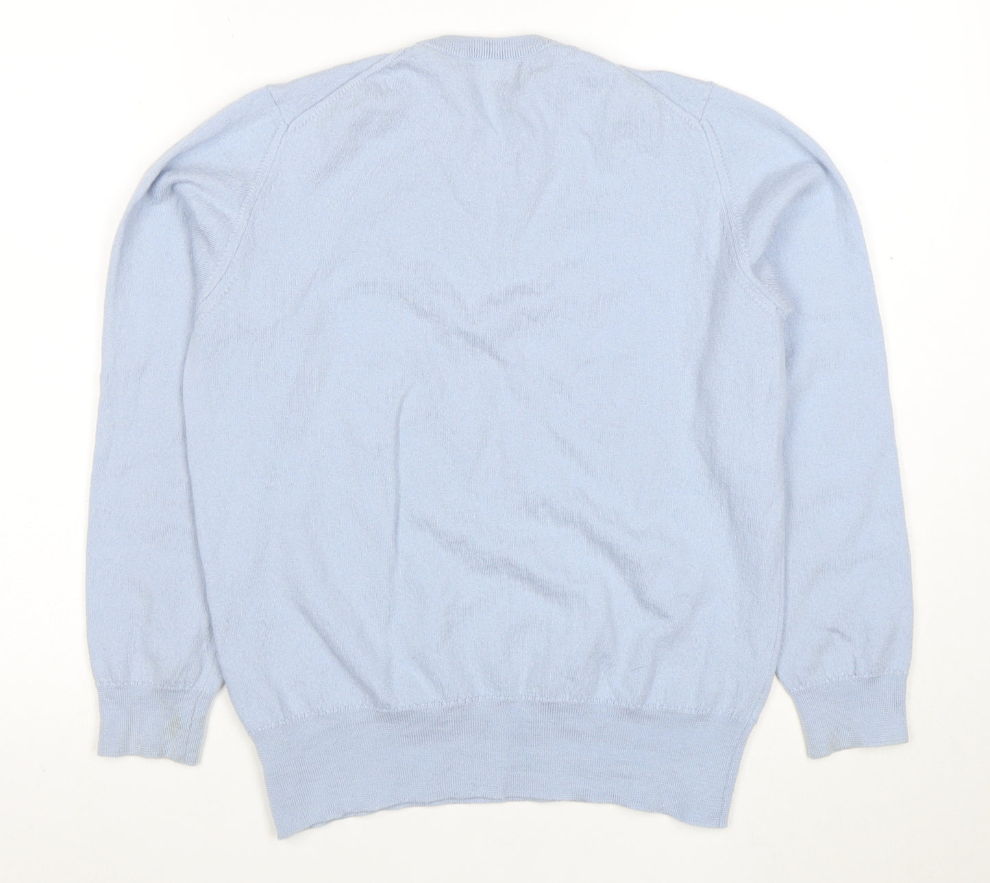 Johnstons of Elgin Womens Blue Wool Crew Neck Jumper Size 14