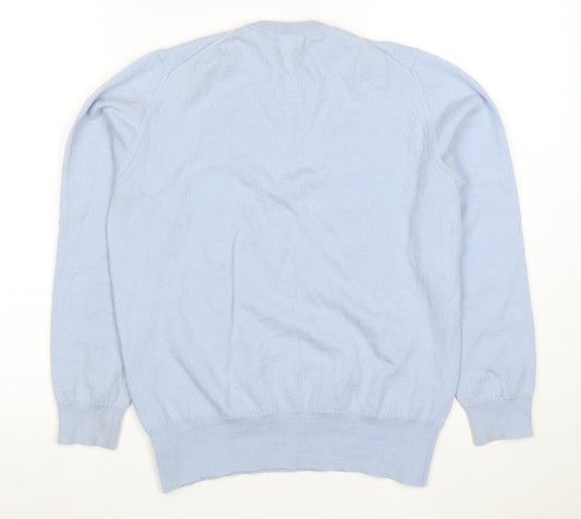 Johnstons of Elgin Womens Blue Wool Crew Neck Jumper Size 14