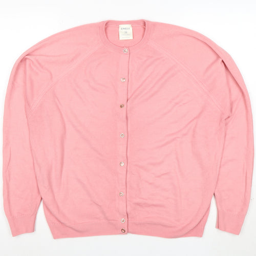 Jonelle Womens Pink Acrylic Button Cardigan Size 18 Classic Knit