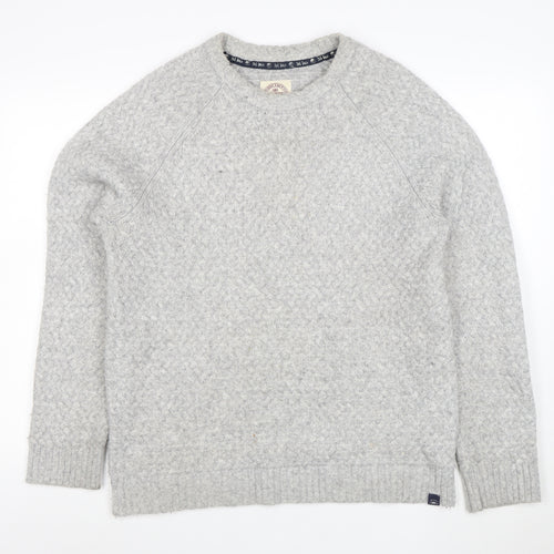 Fat Face Men's Grey Wool Blend Crew Neck Jumper Size L