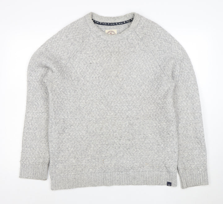 Fat Face Men's Grey Wool Blend Crew Neck Jumper Size L