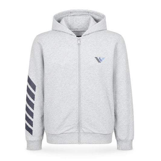 Emporio Armani Boys Grey Full Zip Hoodie - Size 14A 166cm - Cotton Blend