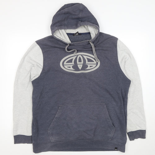 Animal Men’s Blue Pullover Hoodie XL Hooded Logo Fleece Sweatshirt