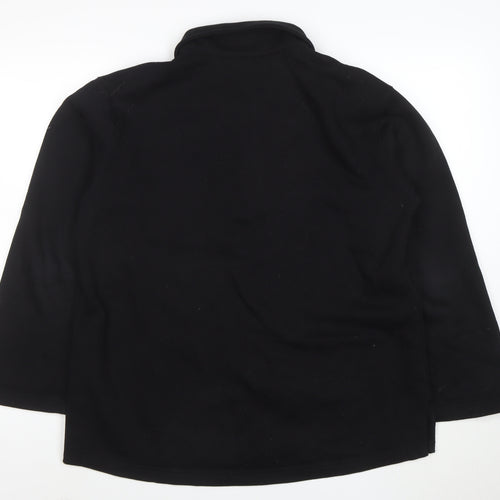 & Other Stories Women Black Henley Sweatshirt Size 12 Cotton Blend