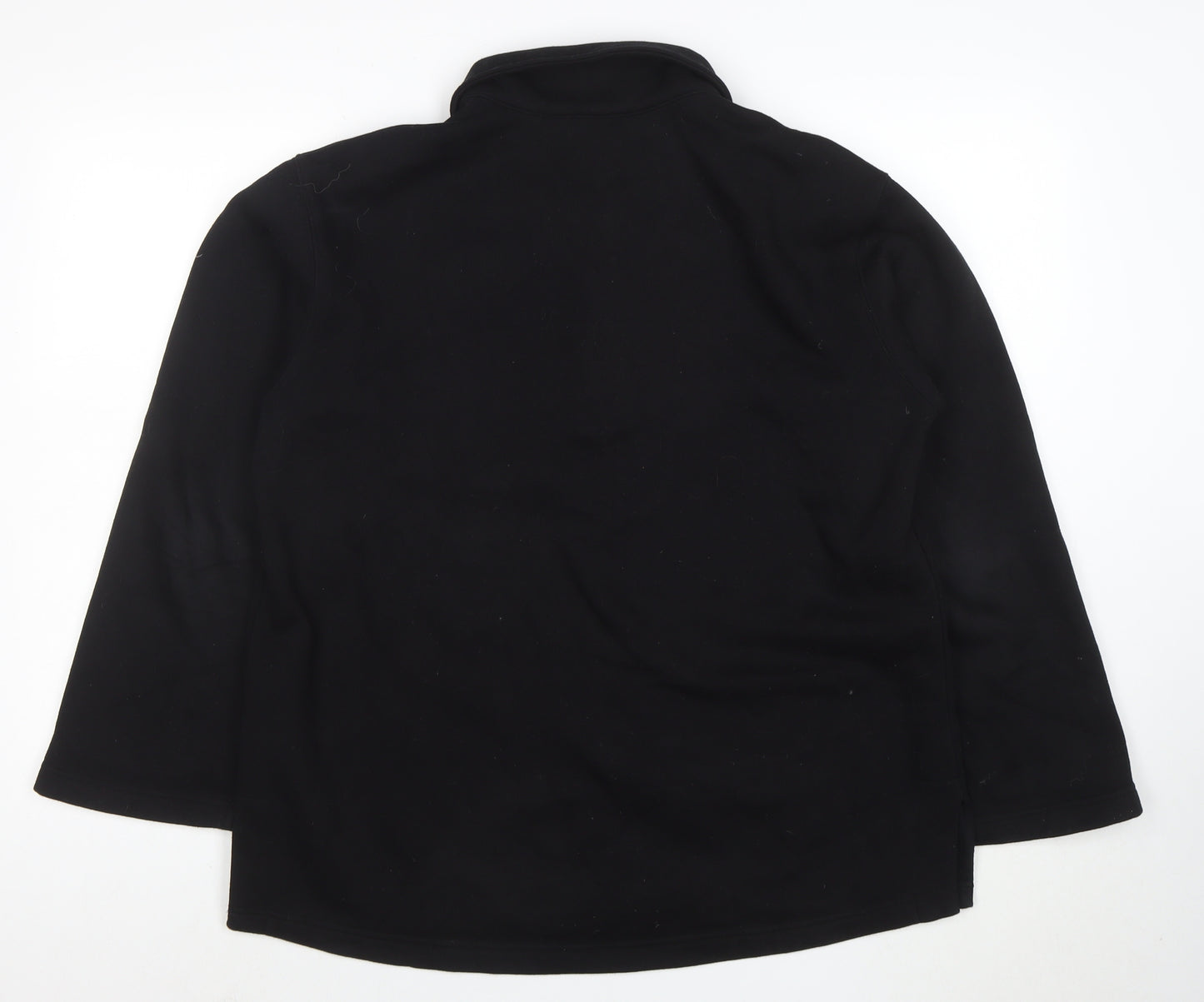 & Other Stories Women Black Henley Sweatshirt Size 12 Cotton Blend