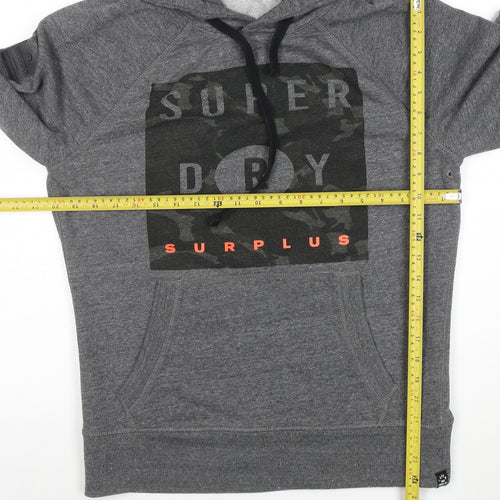 Superdry Men’s Grey Pullover Hoodie L Graphic Print Hooded Sweatshirt