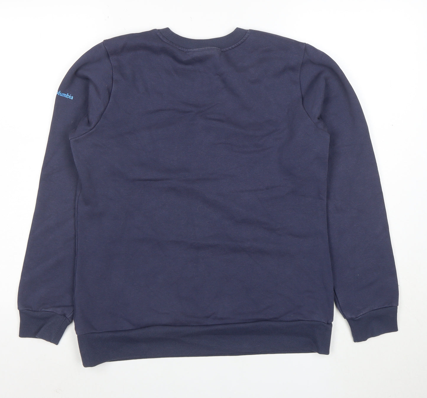 Columbia Women Navy Blue M Pullover Sweatshirt Crew Neck Cotton Blend