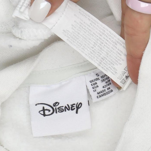 Disney Women’s White Mickey Mouse Sweatshirt Size S Crew Neck Pullover