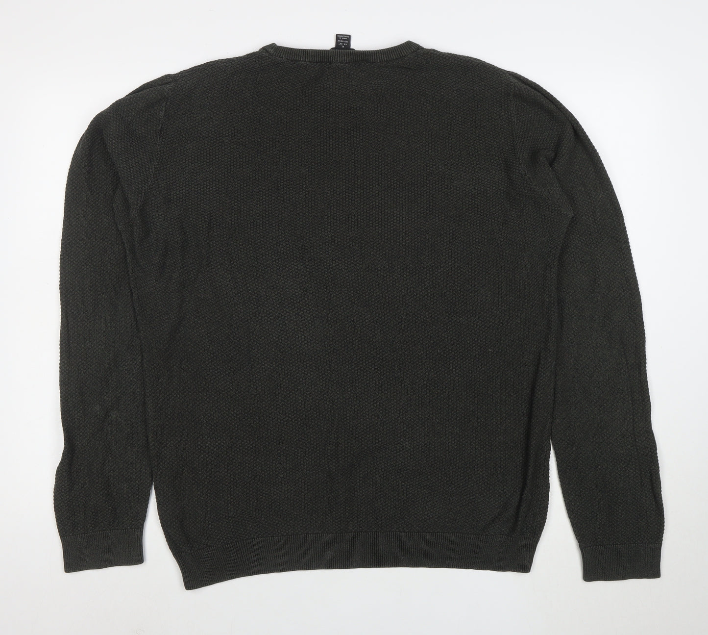 Cedar Wood State Men's Green XL Cotton Crew Neck Pullover Jumper