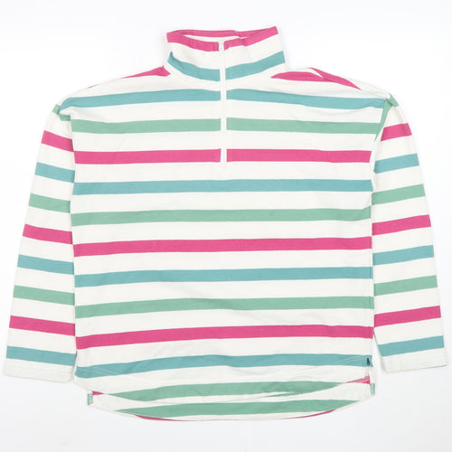 Joules Womens Multicoloured 1/2 Zip Striped Pullover Sweatshirt Size 12
