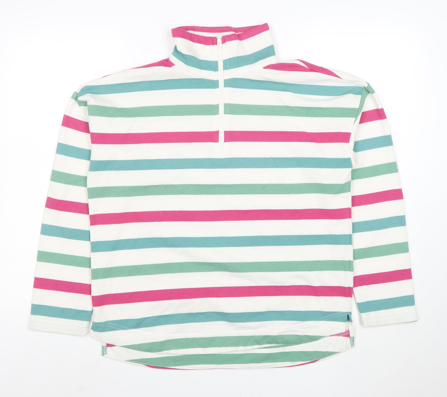 Joules Womens Multicoloured 1/2 Zip Striped Pullover Sweatshirt Size 12