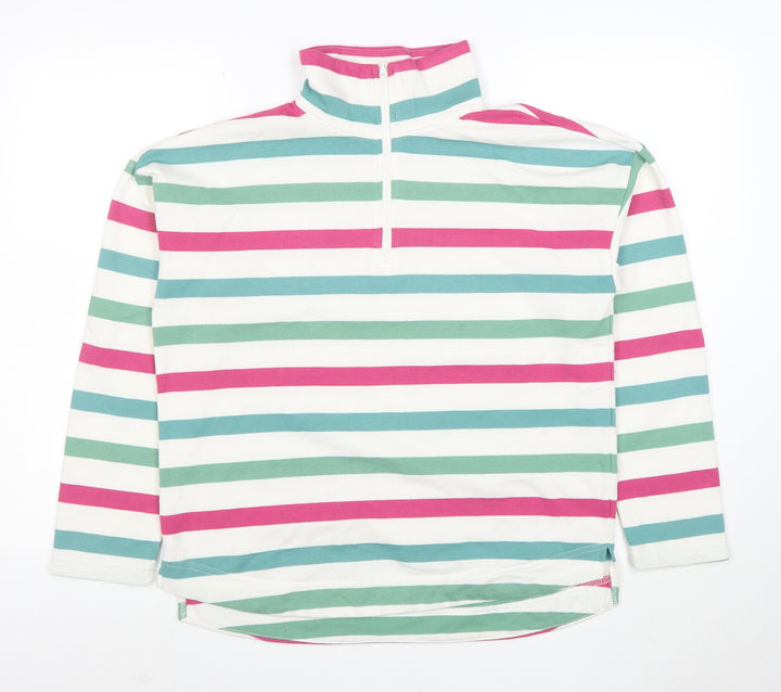 Joules Womens Multicoloured 1/2 Zip Striped Pullover Sweatshirt Size 12