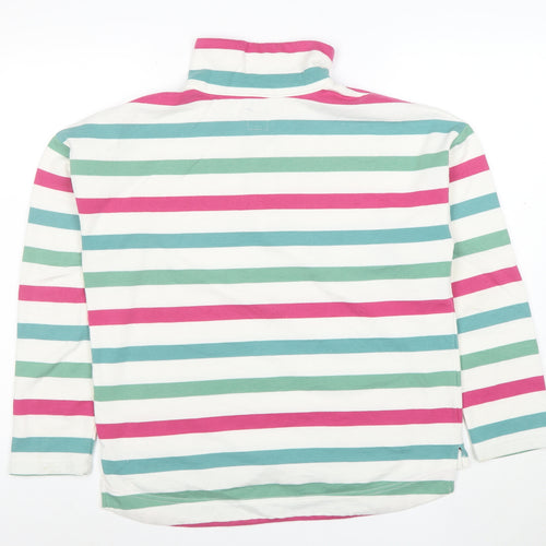 Joules Womens Multicoloured 1/2 Zip Striped Pullover Sweatshirt Size 12