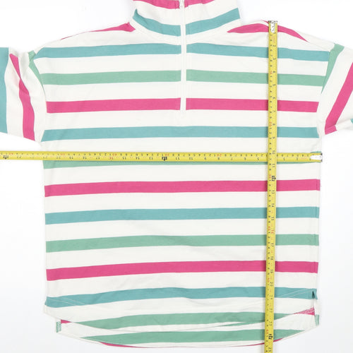Joules Womens Multicoloured 1/2 Zip Striped Pullover Sweatshirt Size 12