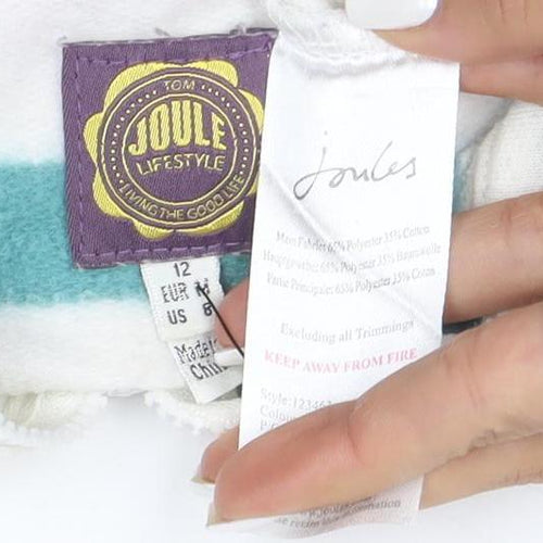Joules Womens Multicoloured 1/2 Zip Striped Pullover Sweatshirt Size 12