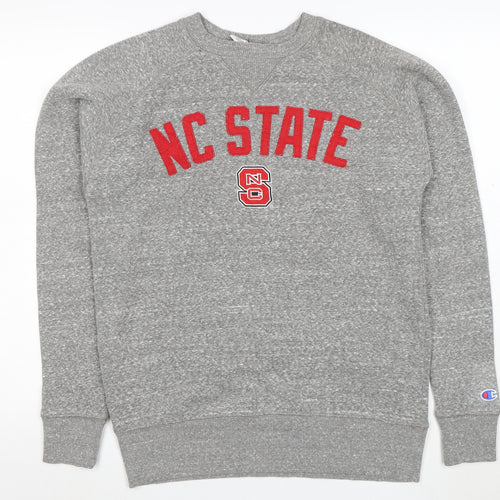 Champion Men's Grey NC State Embroidered Logo Pullover Sweatshirt S