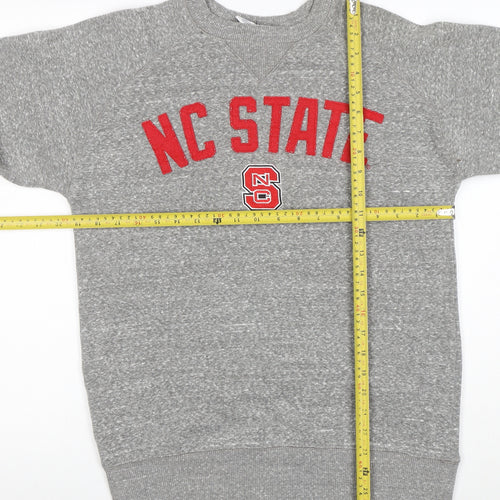Champion Men's Grey NC State Embroidered Logo Pullover Sweatshirt S