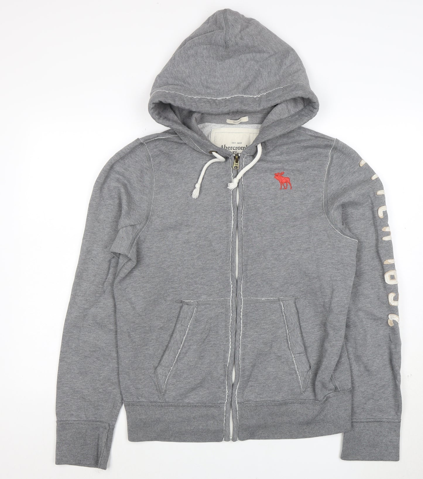 Abercrombie & Fitch Men’s Grey Full Zip Hoodie Small Classic Fit