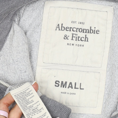 Abercrombie & Fitch Men’s Grey Full Zip Hoodie Small Classic Fit