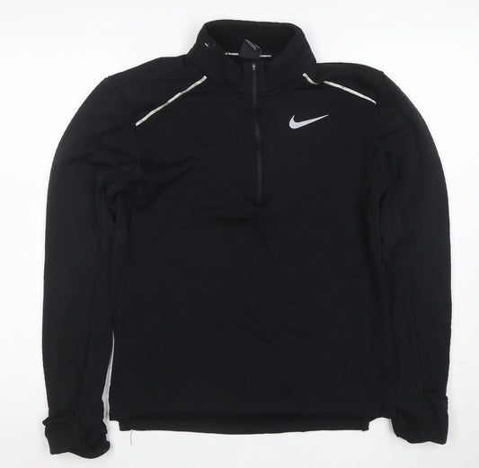 Nike Women's Black Small 1/4 Zip Running Top Long Sleeve Activewear