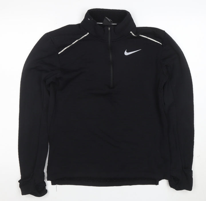 Nike Women's Black Small 1/4 Zip Running Top Long Sleeve Activewear