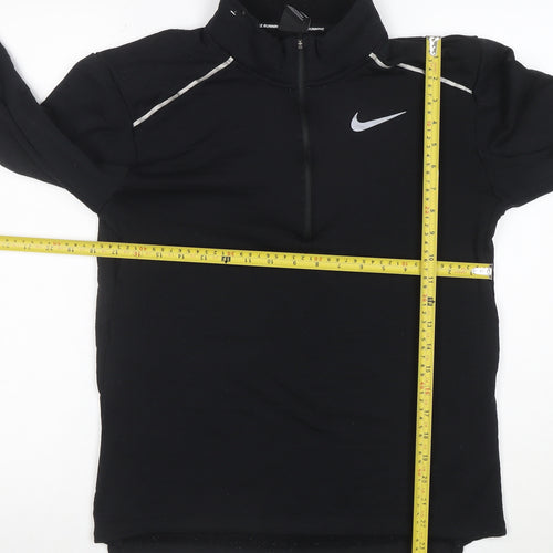 Nike Women's Black Small 1/4 Zip Running Top Long Sleeve Activewear