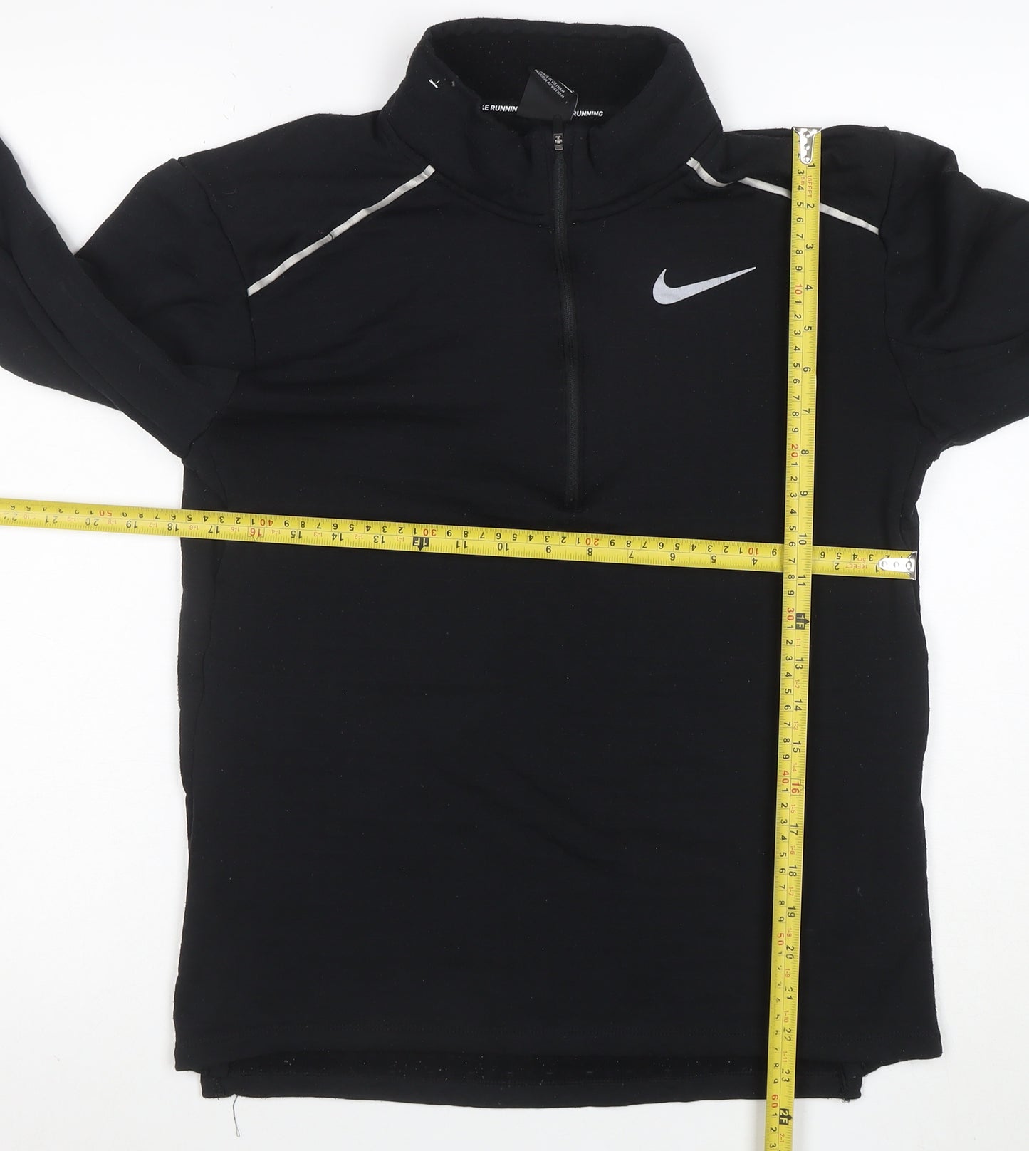 Nike Women's Black Small 1/4 Zip Running Top Long Sleeve Activewear