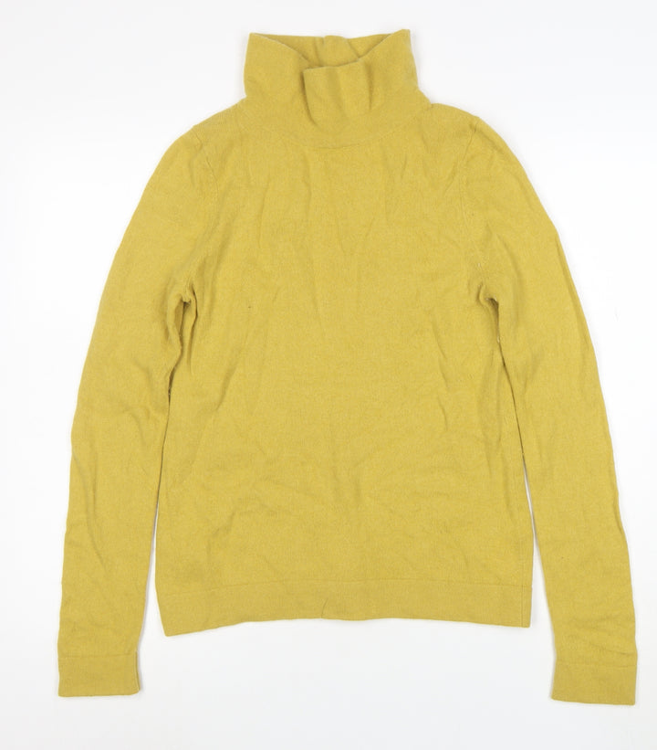 Hobbs Women Yellow Wool Cashmere Roll Neck Jumper M