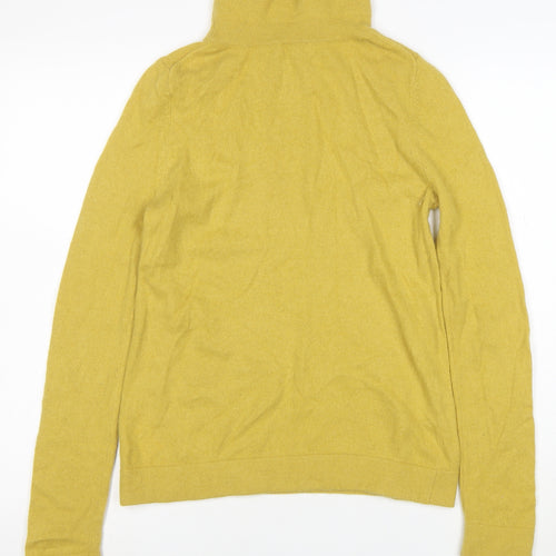 Hobbs Women Yellow Wool Cashmere Roll Neck Jumper M