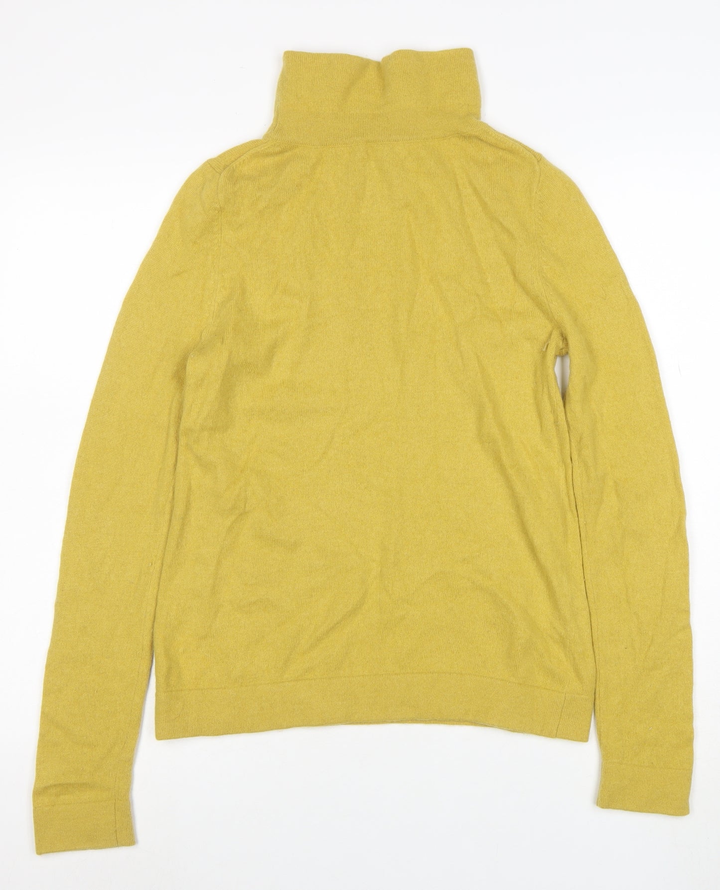 Hobbs Women Yellow Wool Cashmere Roll Neck Jumper M