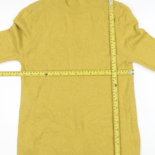 Hobbs Women Yellow Wool Cashmere Roll Neck Jumper M