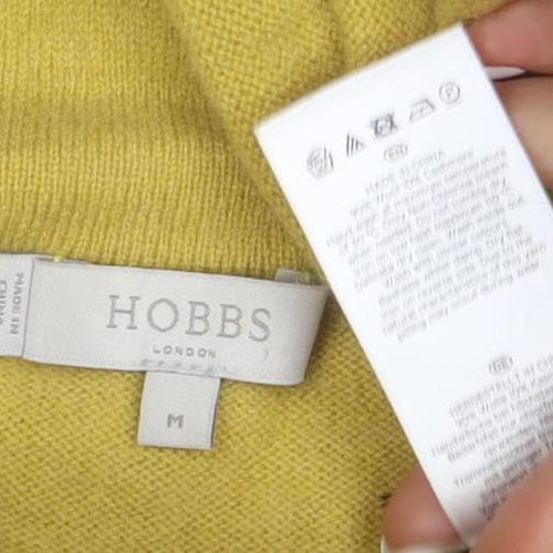 Hobbs Women Yellow Wool Cashmere Roll Neck Jumper M