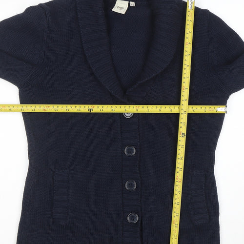 Cotton Traders Womens Navy Blue Long Sleeve Shawl Collar Cardigan Size 14