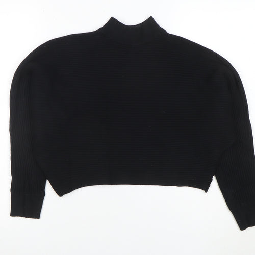 New Look Women’s Black Mock Neck Relaxed Knit Jumper Size M