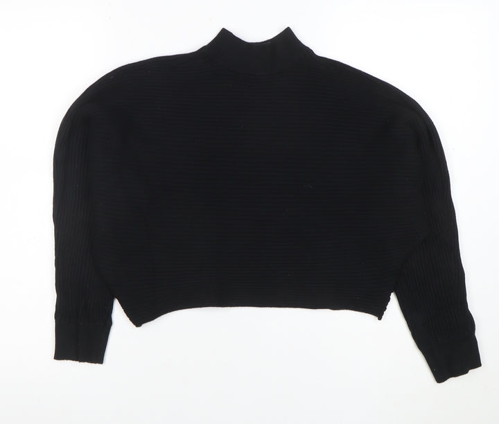 New Look Women’s Black Mock Neck Relaxed Knit Jumper Size M