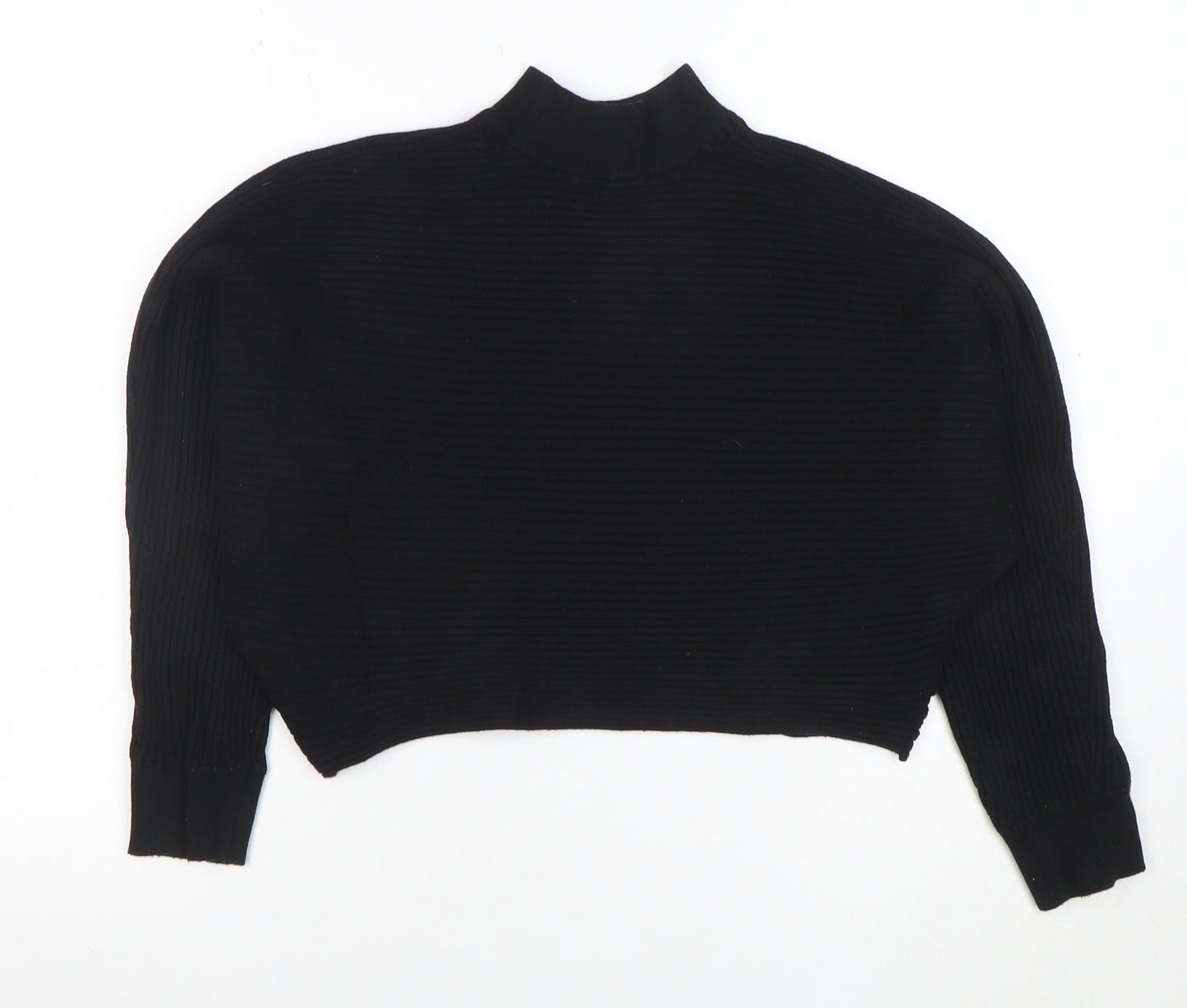 New Look Women’s Black Mock Neck Relaxed Knit Jumper Size M