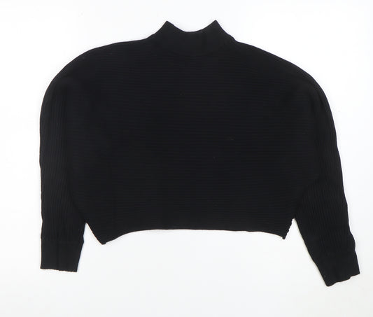 New Look Women’s Black Mock Neck Relaxed Knit Jumper Size M