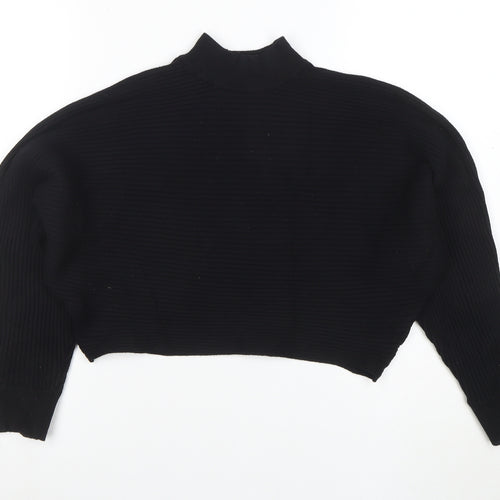 New Look Women’s Black Mock Neck Relaxed Knit Jumper Size M