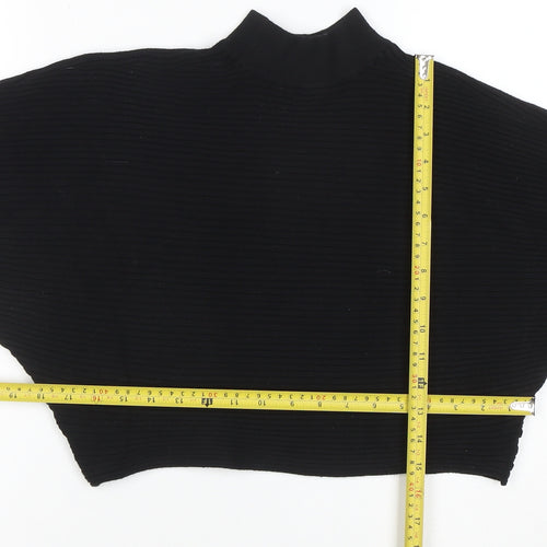 New Look Women’s Black Mock Neck Relaxed Knit Jumper Size M
