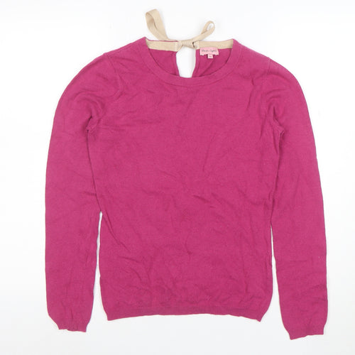 Phase Eight Women's Pink Bow Back Knit Jumper Size 10