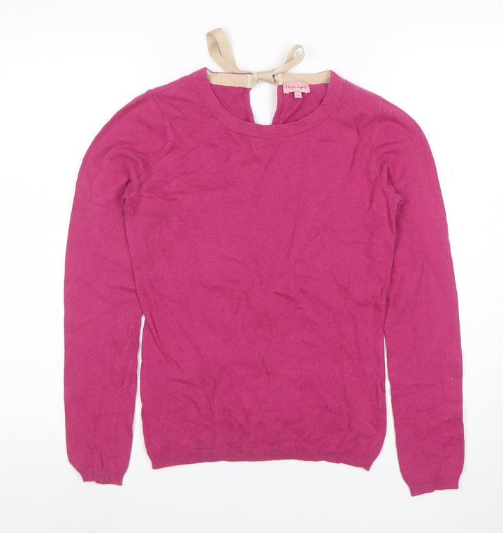 Phase Eight Women's Pink Bow Back Knit Jumper Size 10