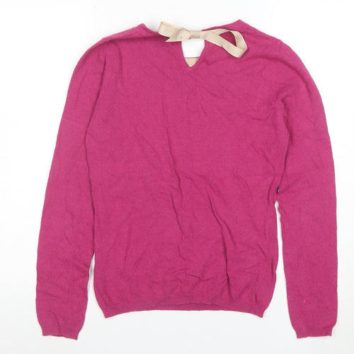 Phase Eight Women's Pink Bow Back Knit Jumper Size 10